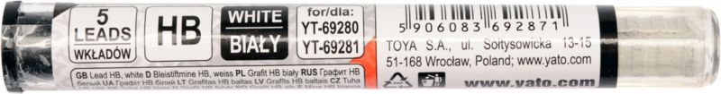 Grafit HB Yato do ołówka automatycznego biały 5 sztuk