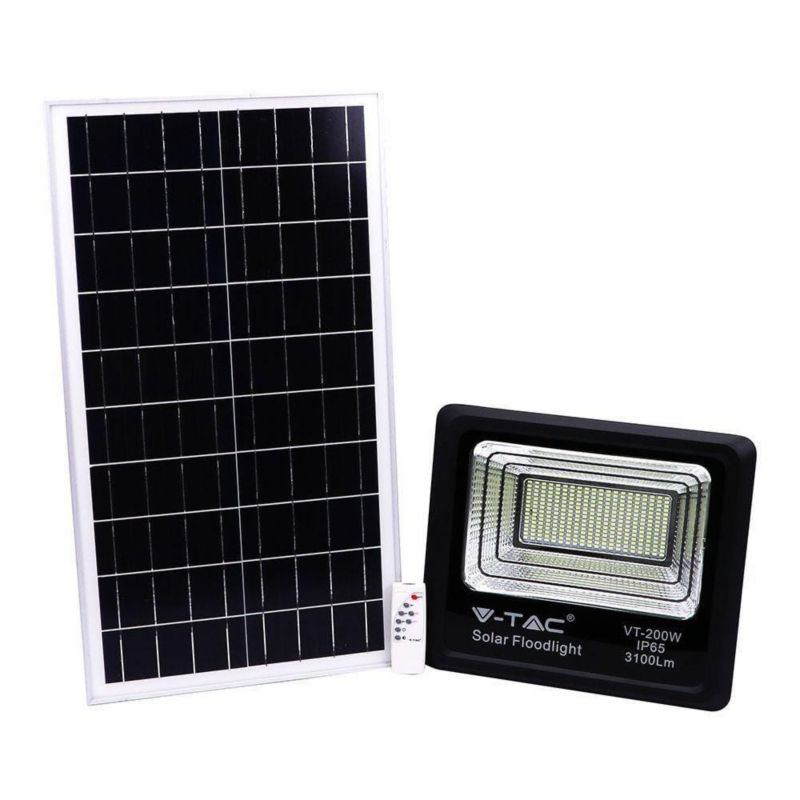 Naświetlacz solarny LED V-TAC czarny LED 40W 6000K 3100lm IP65 wym: 30,4 x 35,3 x 9 cm aluminium - 1 szt.