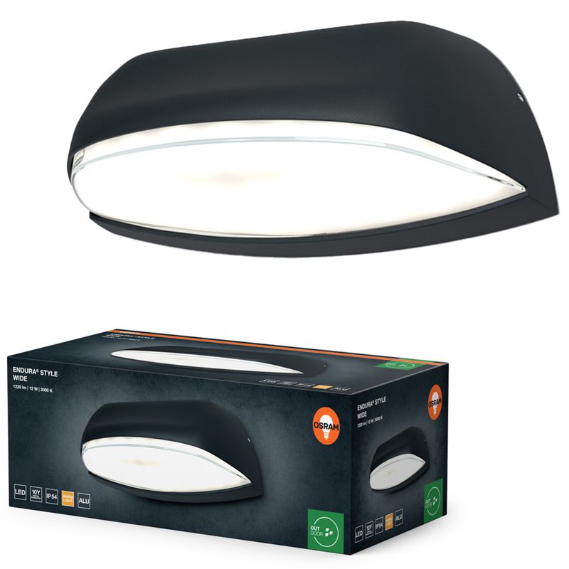 Kinkiet Ogrodowy Endura Osram Lampa Elewacyjna Zewnętrzna LED 12W 530lm 3000K Szary IP54 1 szt.