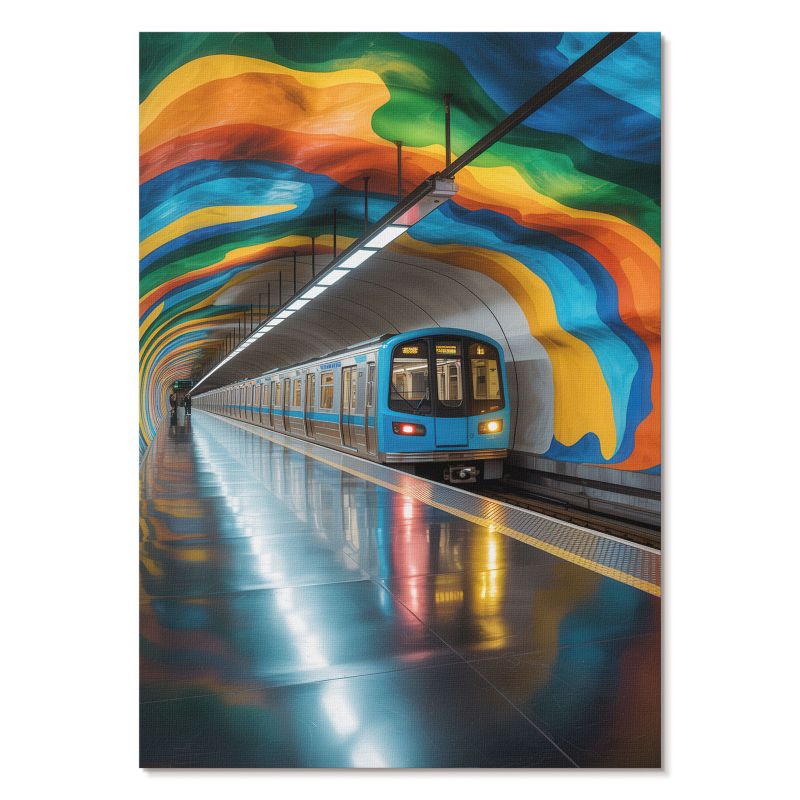 Plakat na Ścianę Tulup 29,7x42 cm (A3) Metro i tęcza Do biura, salonu, 1 szt.
