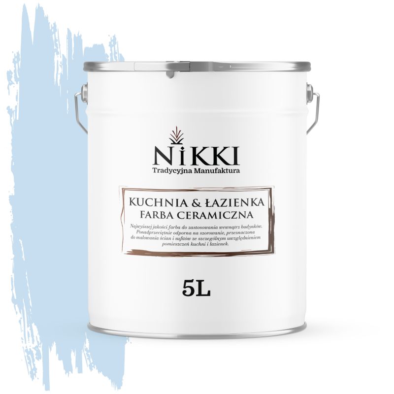 Farba Ceramiczna do Kuchni i Łazienki Zmywalna NIKKI Błękit H0169 Głęboki Mat 5L