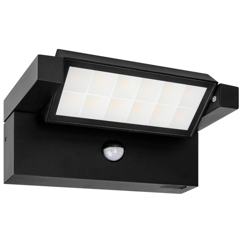 Kinkiet zewnętrzny LED z czujnikiem ruchu PIR MasterLED Coreo 20W 3000-6500K 3CCT lampa elewacyjna ścienna czarna 1 szt.