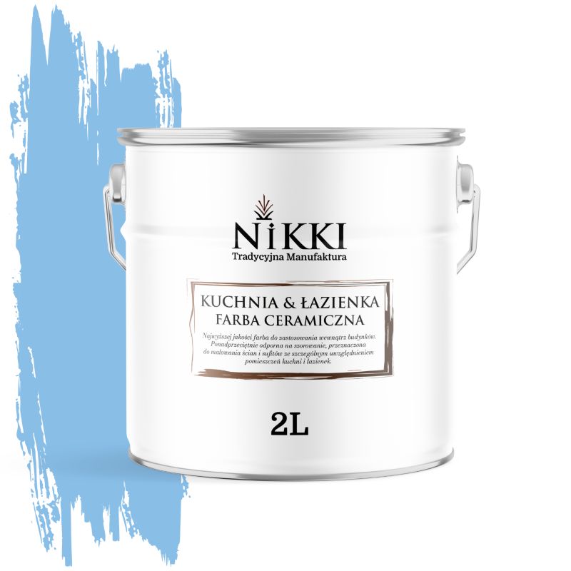 Farba Ceramiczna do Kuchni i Łazienki Zmywalna NIKKI Błękit królewski H0141 Głęboki Mat 2L