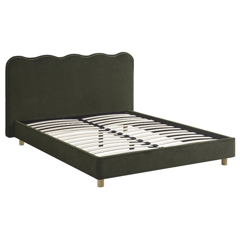 Łóżko Mebel Elite 160x200 Tapicerowane Podwójne Dwuosobowe Do Sypialni Zielony IZMIR 1 szt.