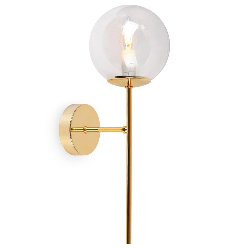 Lampa ścienna kinkiet Light Home LH Siena 1x E14 40W złoty klosz bezbarwny 1szt.