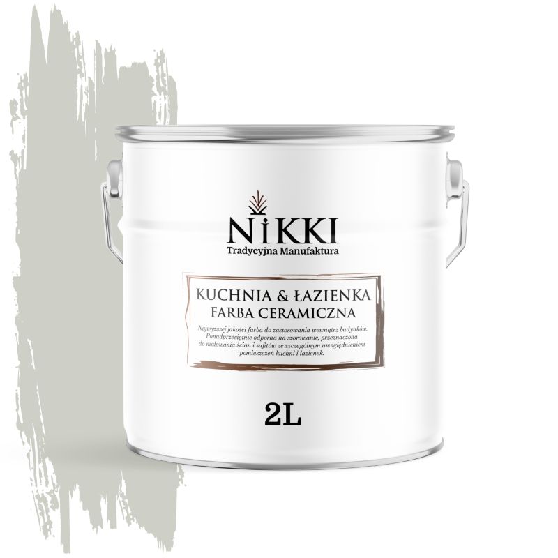 Farba Ceramiczna do Kuchni i Łazienki Zmywalna NIKKI Khaki jasny H1762 Głęboki Mat 2L
