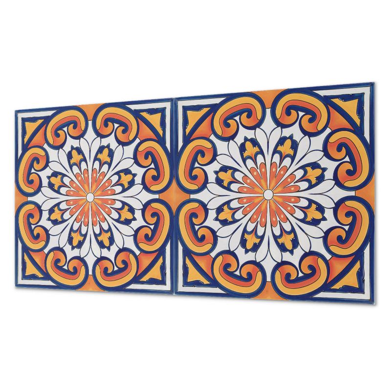 Ścienne Kafelki PCV ArtPrintCave 60x30 cm Kwiatowy wzór na tle 6 szt.