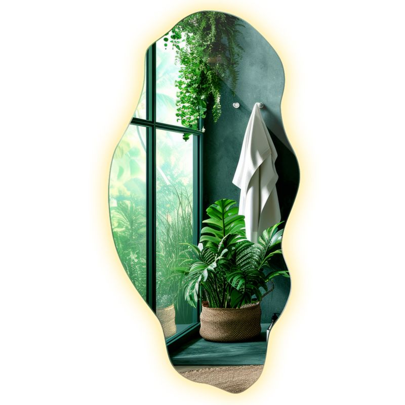 Lustro LED Tulup 45x90 cm faliste ciepłe światło do łazienki 1 szt.