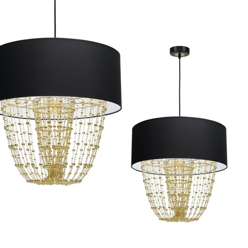 Żyrandol Milagro Almeria 4427 czarno-złoty szerokość 50 cm 1xE27 x 60W 1 szt.