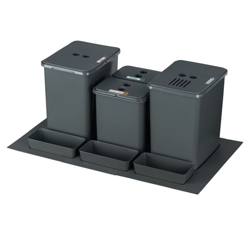 Sortownik śmieci FLEXI BASE do szuflady w szafce 80 cm 4 kosze 2x20 l + 2x8 l + filtr + kuwetki1 kpl.