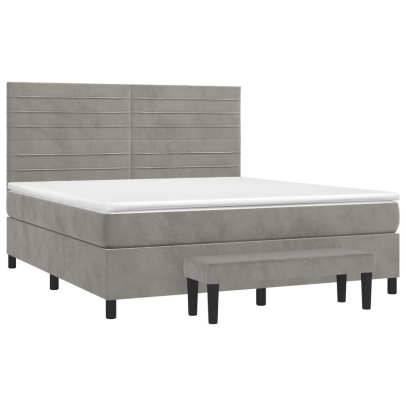 Łóżko kontynentalne WaszeMeble 180x200 cm jasnoszare WM-3137917 1 szt.