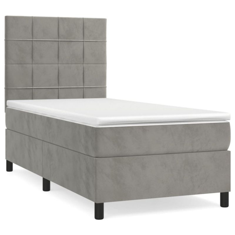Łóżko kontynentalne WaszeMeble 80x200 cm jasnoszare WM-3142989 1 szt.