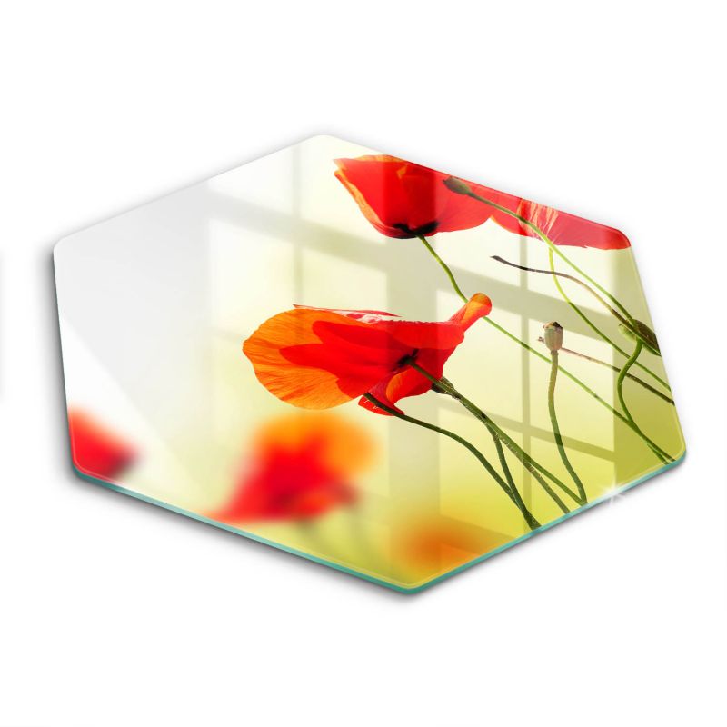 Szklana deska do krojenia Wallfluent h40 cm Czerwone kwiaty maki 1 szt.