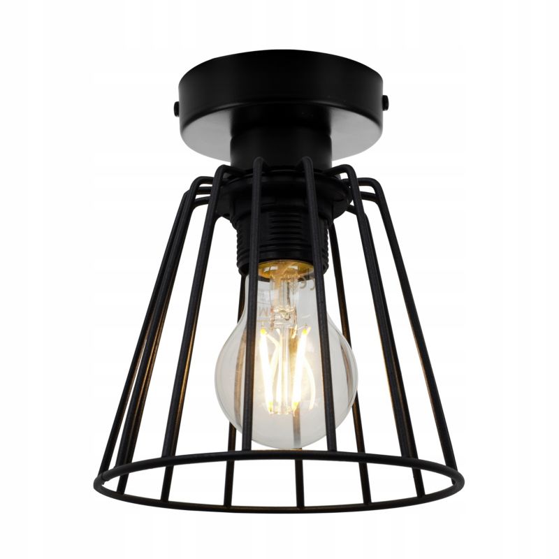 Lampa sufitowa kinkiet prosty Light Home LH Nuvola 1x E27 60W stożek czarny 1szt.