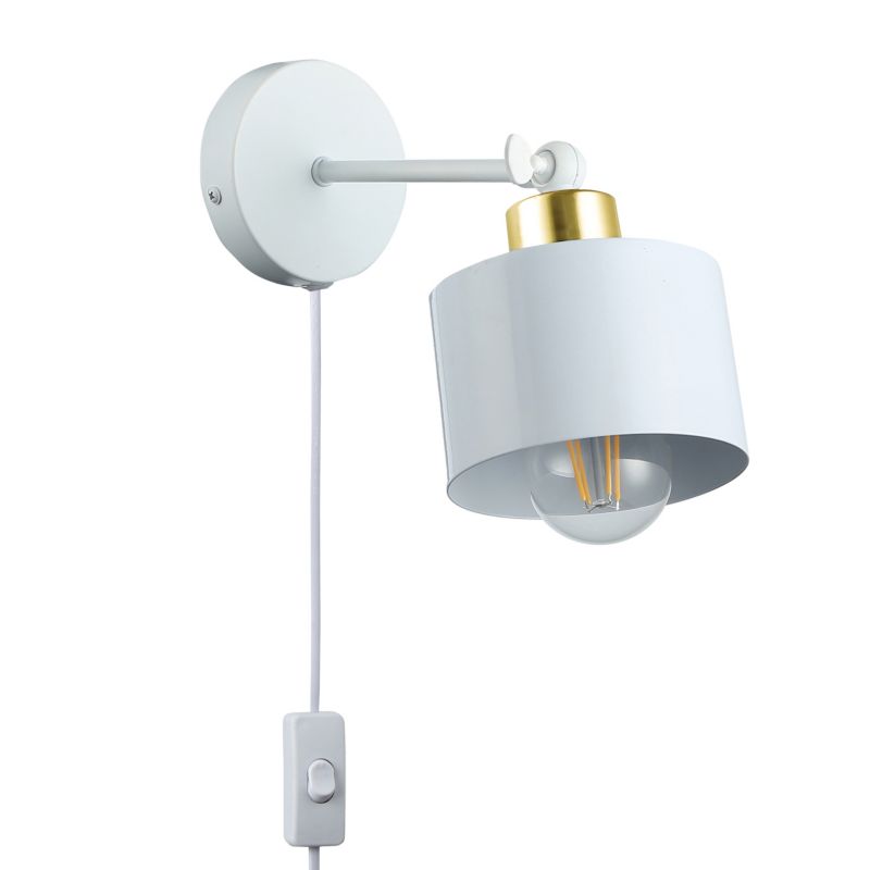 Kinkiet ścienny E27 LED MasterLED Elza IP20 ruchomy z wtyczką biały złoty lampa wewnętrzna 1 szt.