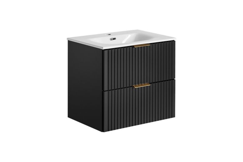 Zestaw mebli łazienkowych 60cm Comad Adel Black z umywalką 1szt