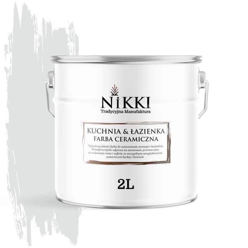Farba Ceramiczna do Kuchni i Łazienki Zmywalna NIKKI Biel złamana w khaki H1675 Głęboki Mat 2L