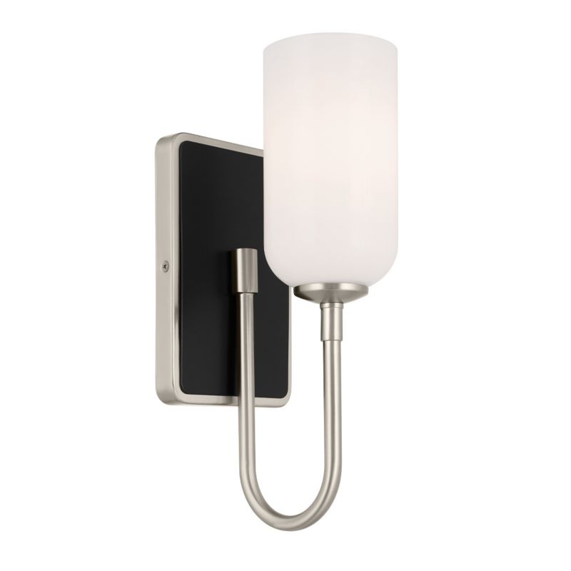 Kinkiet ścienny Kichler Solia szczotkowany nikiel-czarny-biały do łazienki 1 x G9 x 3W IP44 wym: 33,8 x 12,7 x 16 cm - 1 szt.