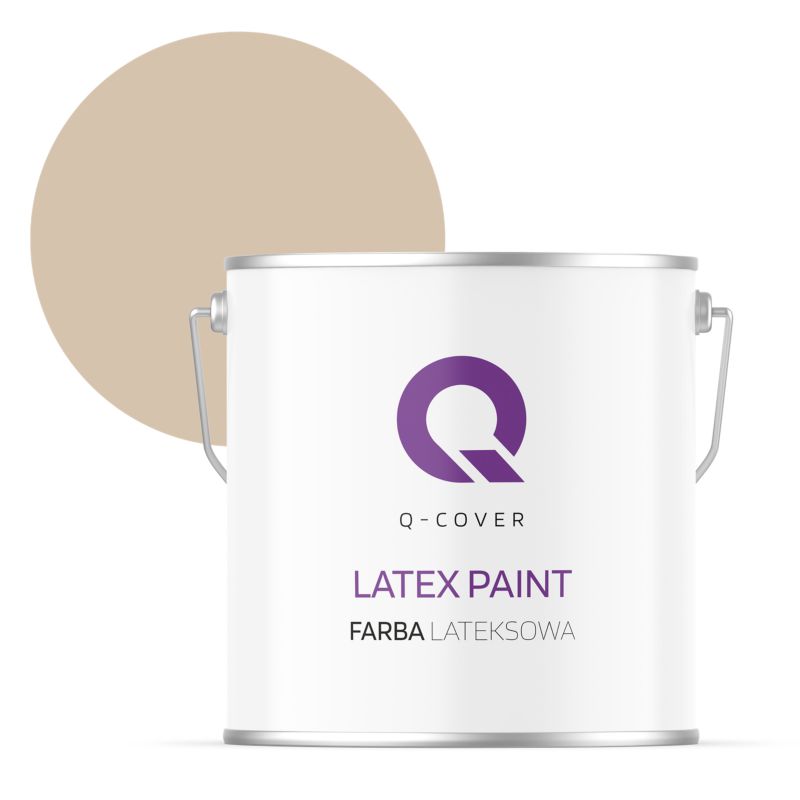 Farba Lateksowa Do Ścian i Sufitów Q-Cover Beżowy H4155 Głęboki Mat 5L