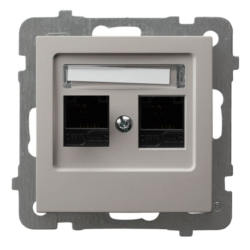 Gniazdo Komputerowe Podwójne Rj45 Kat 5E Ospel Kaszmir Gpk/2G/K/M/82 1szt.