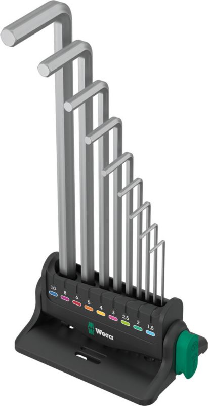 Zestaw kluczy trzpieniowych Wera 950/9 Hex-Plus 8, metrycznych, chromowanych, 10 części, 05022102001 Wera, 1szt.
