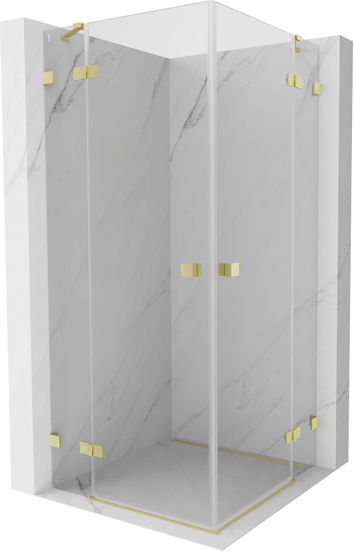 Kabina prysznicowa Mexen Lunar Duo uchylna 105 x 105 cm transparent złota szczotkowana 1 szt.