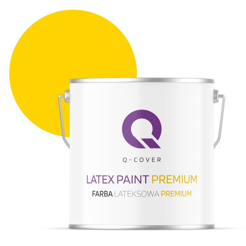 Farba Lateksowa Premium Plamoodporna do Ścian i Sufitów Q-Cover Intensywny żółty H6967 Głęboki Mat 5L