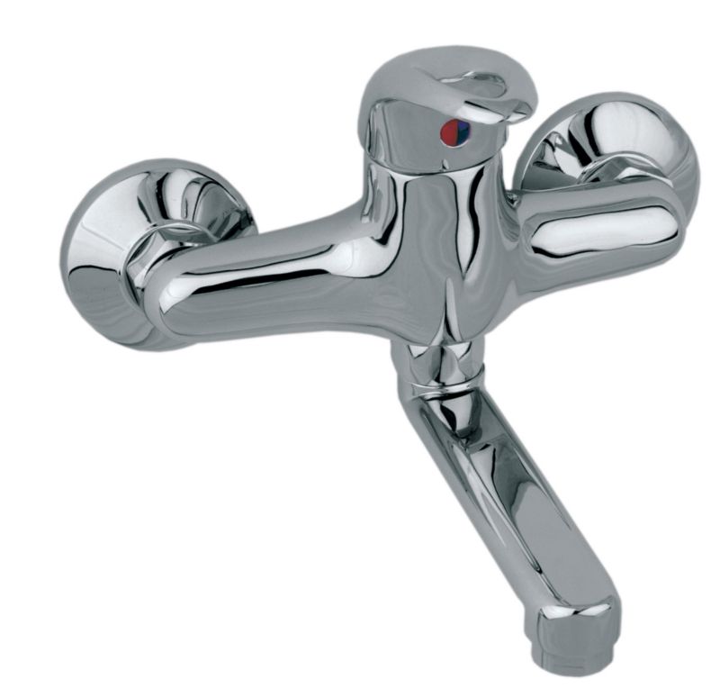 Bateria umywalkowa KFA Armatura Jaspis ścienna jednouchwytowa obrotowa wylewka chrom 1 szt.