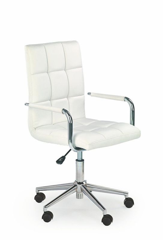 Fotel biurowy ergonomiczny Mooni XL INTESI skórzany biały obrotowy z podłokietnikami 1 szt.