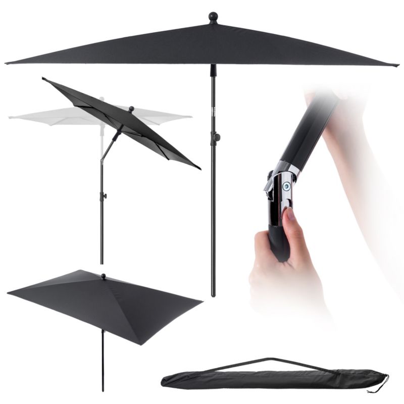Parasol Balkonowy KADAX Ogrodowy Duży 210cm Składany Łamany Pokrowiec Prostokątny 1szt.