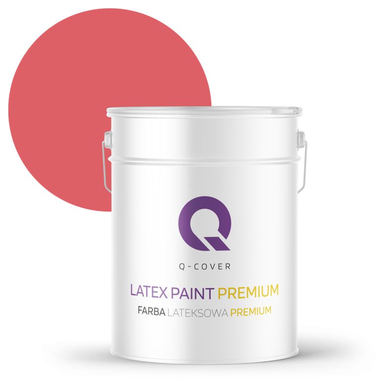 Farba Lateksowa Premium Plamoodporna do Ścian i Sufitów Q-Cover Czerwony H3525 Głęboki Mat 10L