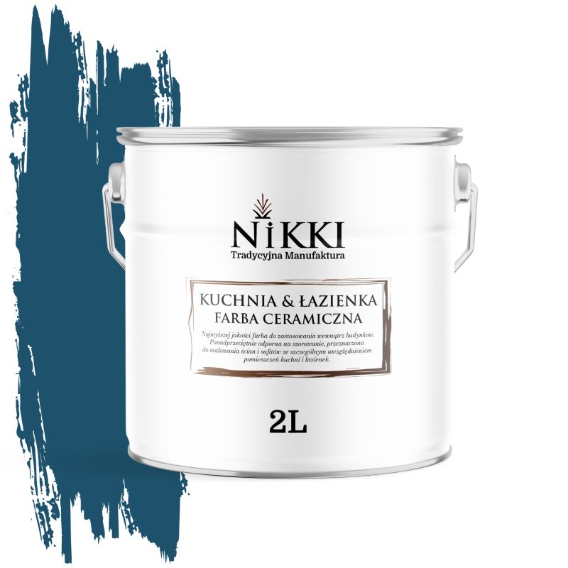 Farba Ceramiczna do Kuchni i Łazienki Zmywalna NIKKI Granatowy H0508 Głęboki Mat 2L