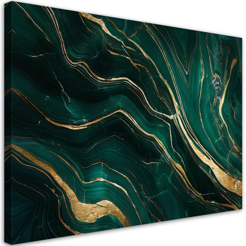 Obraz na płótnie Feeby Zielony Szmaragdowy Marmur Abstrakcja 120x80cm 1szt