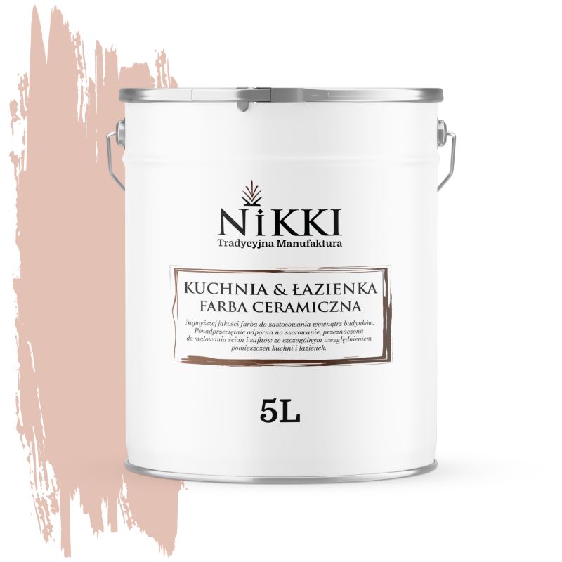 Farba Ceramiczna do Kuchni i Łazienki Zmywalna NIKKI Róż wenecka H4856 Głęboki Mat 5L