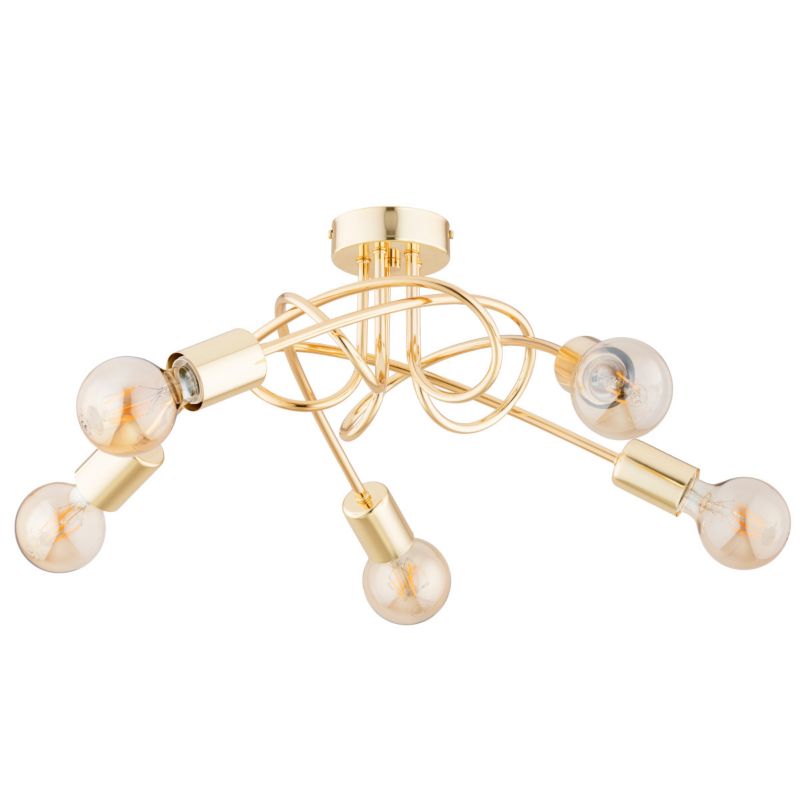 Lampa sufitowa Alfa DRAGO złota 5xE27x15W wym:22x51x51cm IP20 -1 szt.