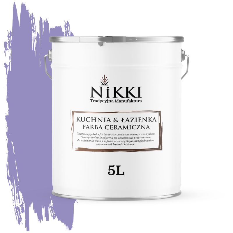 Farba Ceramiczna do Kuchni i Łazienki Zmywalna NIKKI Lawendowy H2629 Głęboki Mat 5L