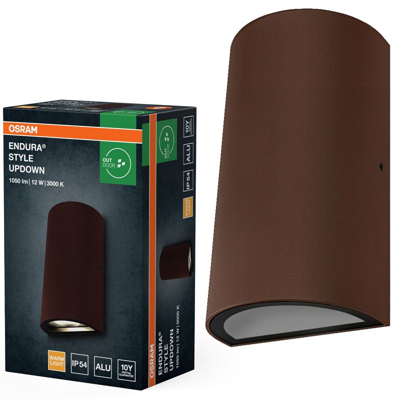 Kinkiet Ogrodowy Endura Osram Lampa Elewacyjna LED 12W 700lm 3000K Brązowy IP54 1 szt.