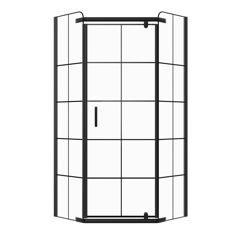 Kabina prysznicowa 90x90 pięciokątna uchylna KALLISTE SEVANTE czarna 1 szt.