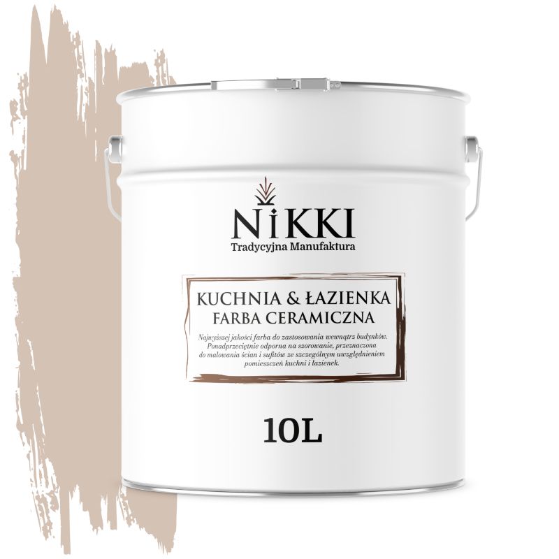 Farba Ceramiczna do Kuchni i Łazienki Zmywalna NIKKI Jasny orzechowy H4952 Głęboki Mat 10L