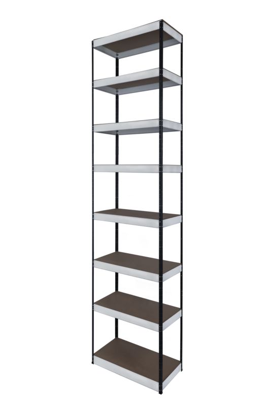 Regał metalowy MODO24 magazynowy czarno-biały helios 270x50x50cm 8 półek po 175 kg 1 szt.
