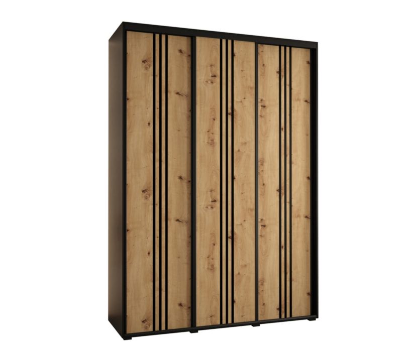 Szafa przesuwna Abiks DAVOS 6 wysoka szer.180cm gł.60cm czarny/artisan/czarny 1szt.