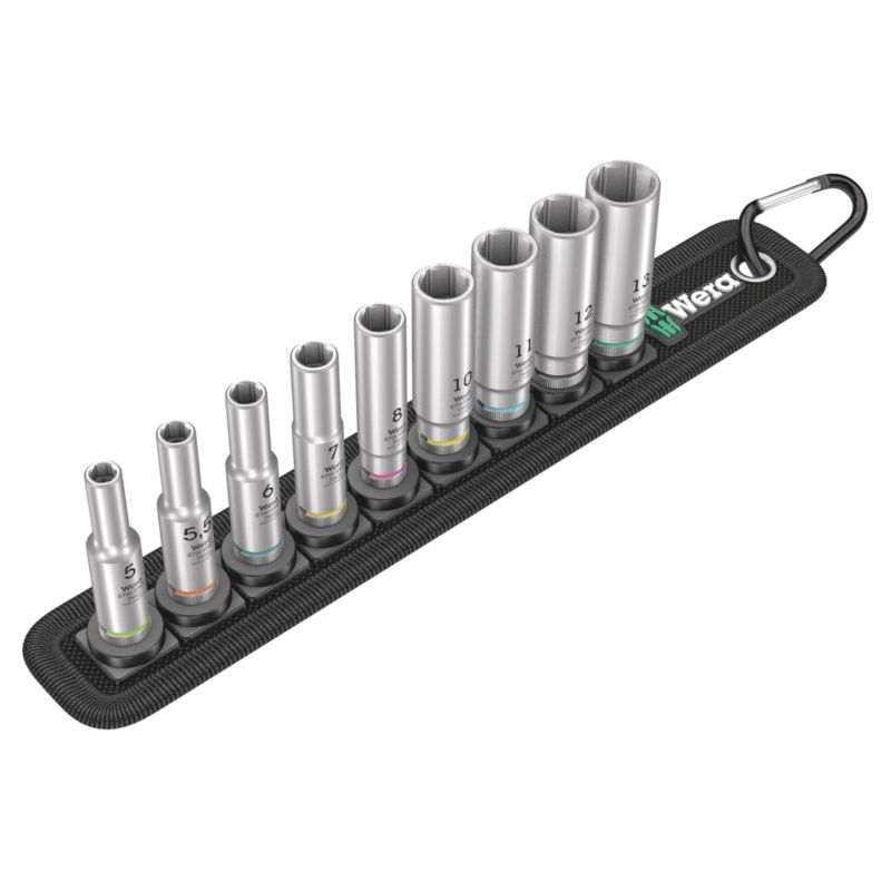 Zestaw kluczy nasadowych Wera 1/4", 9 części, 05004525001, 1szt.