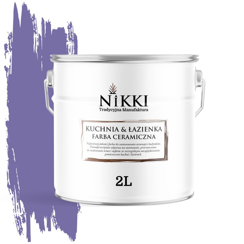 Farba Ceramiczna do Kuchni i Łazienki Zmywalna NIKKI Śliwkowy H2618 Głęboki Mat 2L