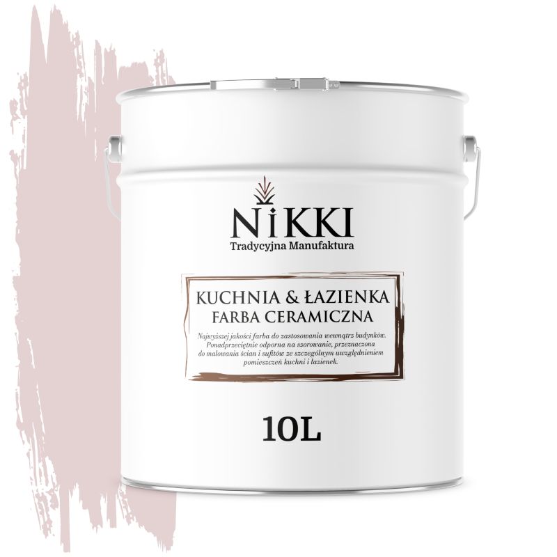 Farba Ceramiczna do Kuchni i Łazienki Zmywalna NIKKI Pudrowy róż jasny H3266 Głęboki Mat 10L