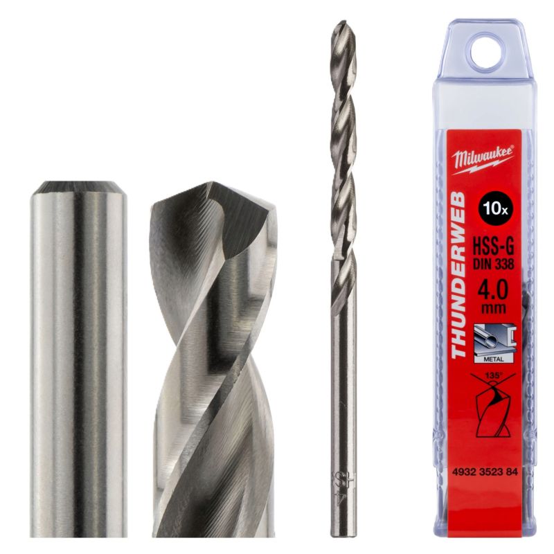 Wiertła do metalu Milwaukee HSS-G Thunderweb średnica 4 mm dł 75 mm 10szt