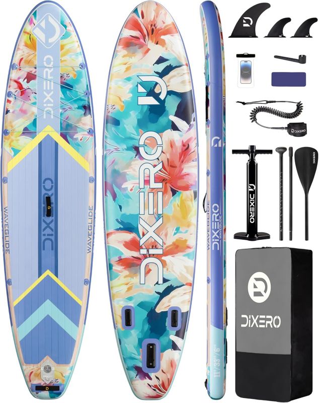 Sup COIL deska pompowana do pływania paddle stand up zestaw 335cm fioletowa w kwiaty 1szt.