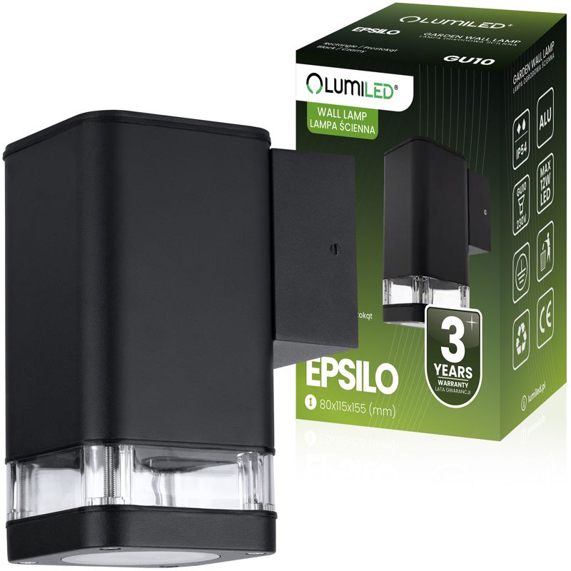 Lampa Ogrodowa Lumiled Zewnętrzna Kinkiet Elewacyjny GU10 LED IP54 1 szt.