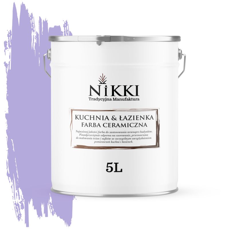 Farba Ceramiczna do Kuchni i Łazienki Zmywalna NIKKI Wrzosowy H2743 Głęboki Mat 5L
