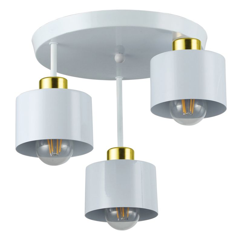 Lampa sufitowa potrójna E27 LED MasterLED Elza fi 33cm IP20 biało-złota kinkiet 1 szt.