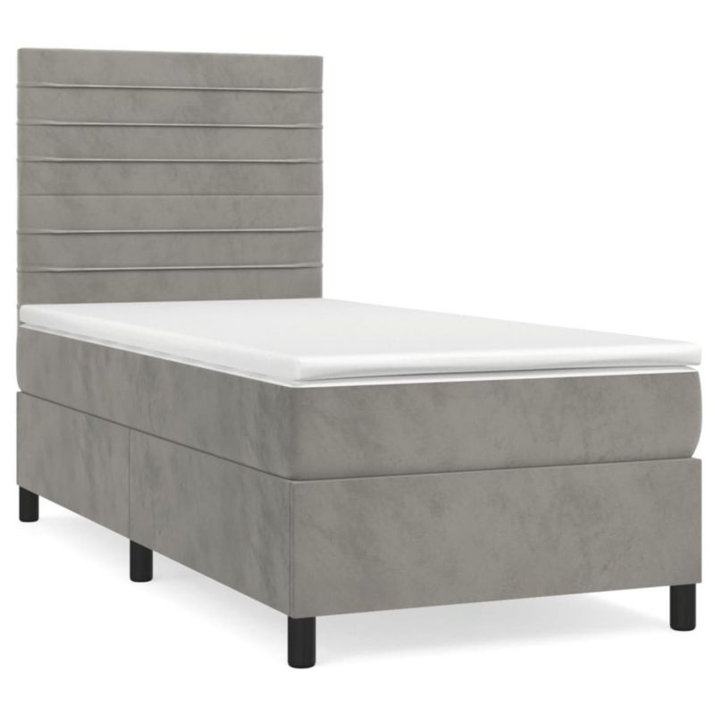 Łóżko kontynentalne WaszeMeble 90x200 cm jasnoszare WM-3143061 1 szt.
